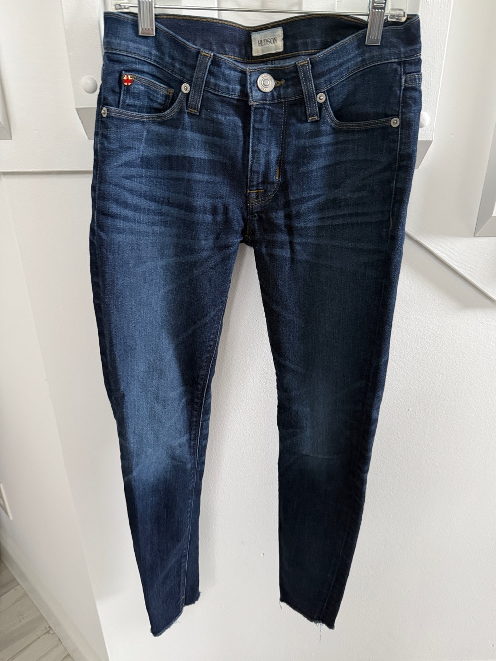 Hudson Krista Ankle Super Skinny Jeans Women’s Size 25 Dark Wash Raw Hem